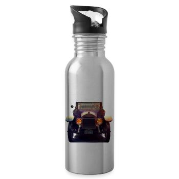Oldtimer sind mehr als nur klassische Autos - Trinkflasche mit integriertem Trinkhalm - Lightsilver - Rechts