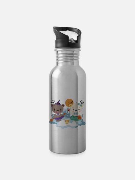 Lean & Loo Gruselige Jahreszeit - Trinkflasche mit integriertem Trinkhalm -