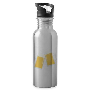 Skålstrejk för klimatet (weiße Schrift) - Trinkflasche mit integriertem Trinkhalm - Lightsilver - Rechts