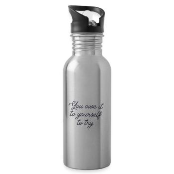 You owe it to yourself to try - Trinkflasche mit integriertem Trinkhalm - Lightsilver - Rechts