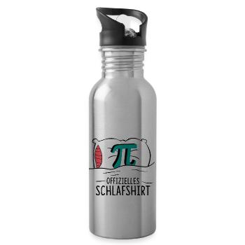 Offizielles Schlafshirt Pi Zeichen - Trinkflasche mit integriertem Trinkhalm - Lightsilver - Rechts
