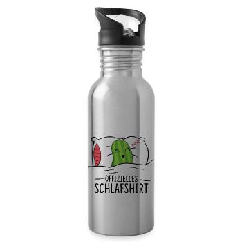 Offizielles Schlafshirt Gurke - Trinkflasche mit integriertem Trinkhalm - Lightsilver - Rechts