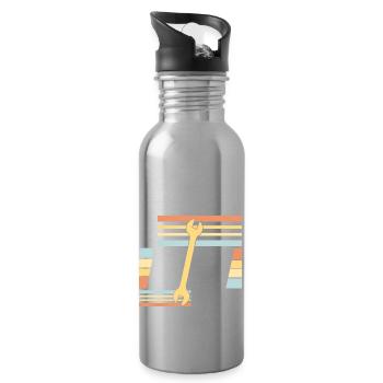No My Car Isn't Done Yet Funny Garage Mechanic - Water bottle with straw - silver - Right