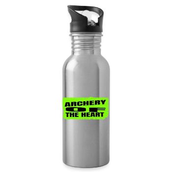 Love Quotes Joke Self-Love Archery Events - Water bottle with straw - silver - Right