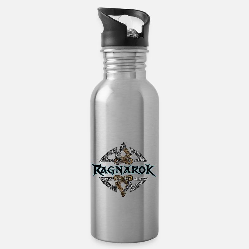 ragnarok - Trinkflasche mit integriertem Trinkhalm - Lightsilver