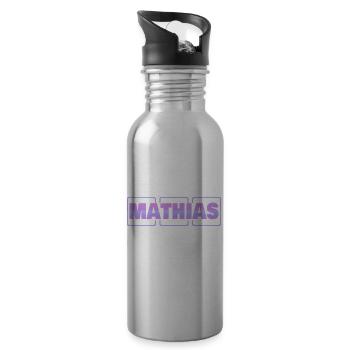 Schwangerschaft Mathias - Trinkflasche mit integriertem Trinkhalm - Lightsilver - Rechts