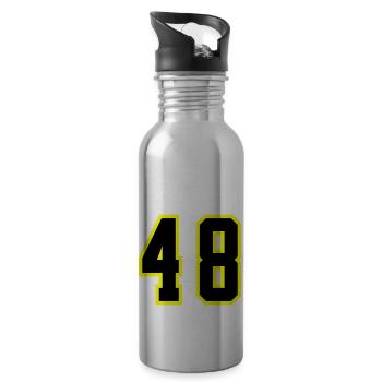 48 Zahl Trikot - Trinkflasche mit integriertem Trinkhalm - Lightsilver - Rechts