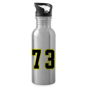 73 Number Jersey - Water bottle with straw - silver - Right