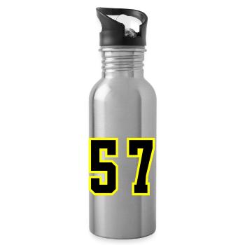 57 Zahl Trikot - Trinkflasche mit integriertem Trinkhalm - Lightsilver - Rechts