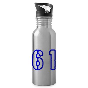 61 Zahl Symbol - Trinkflasche mit integriertem Trinkhalm - Lightsilver - Rechts