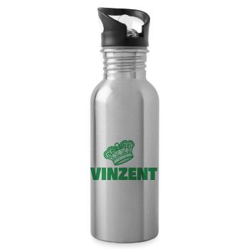 Vinzent - Water bottle with straw - silver - Right