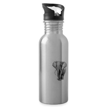 Just a girl who loves elephants - Trinkflasche mit integriertem Trinkhalm - Lightsilver - Rechts