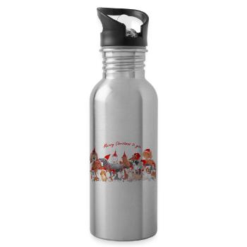Christmas Dogs - Christmasdogs 2 - Water bottle with straw - silver - Right