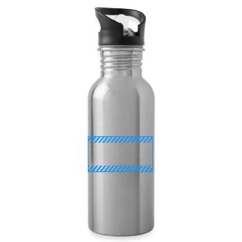 J’aime vraiment trop réfléchir, d’accord Design - Gourde avec paille intégrée - argent clair - Droite