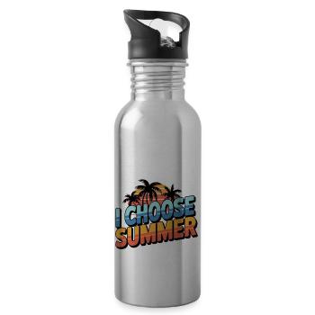 Choose Summer - Water bottle with straw - silver - Right