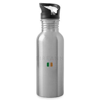 Flag of Ireland, Irish Pride - Water bottle with straw - silver - Right