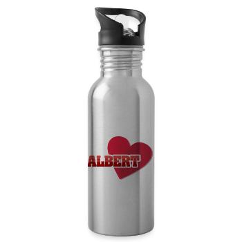 Vorname Albert - Trinkflasche mit integriertem Trinkhalm - Lightsilver - Rechts