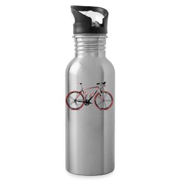 Race Bike - Water bottle with straw - silver - Right