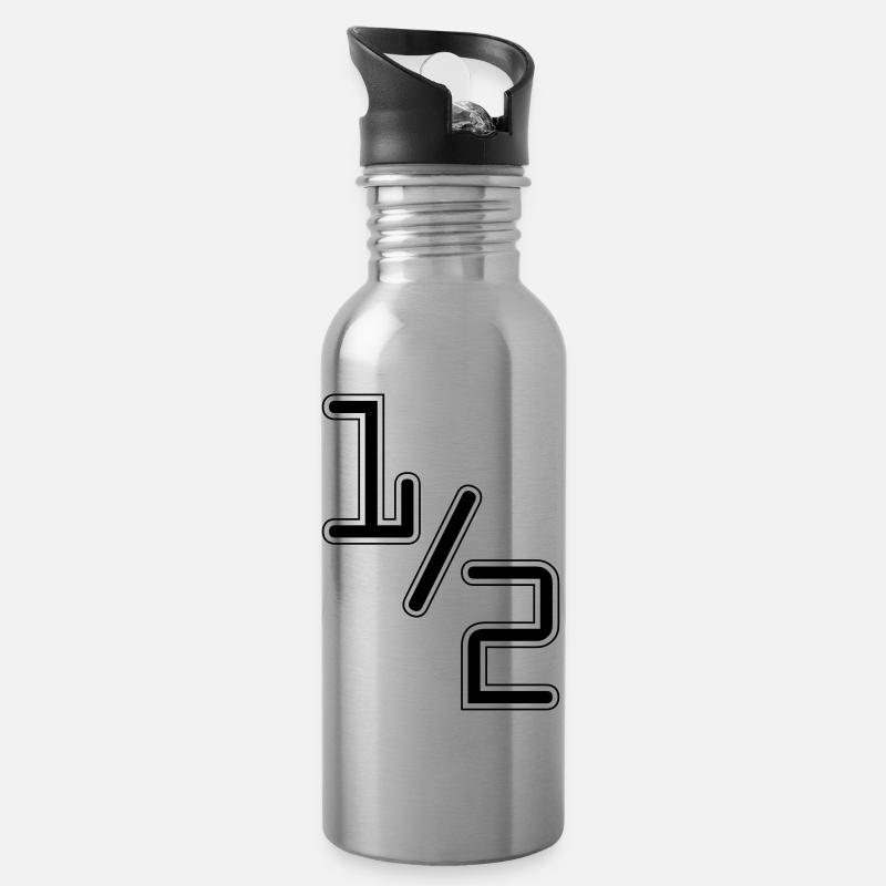 half - Trinkflasche mit integriertem Trinkhalm - Lightsilver