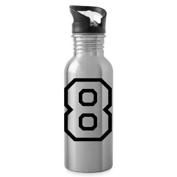 DIE NUMMER ACHT - 8 - Trinkflasche mit integriertem Trinkhalm - Lightsilver - Rechts