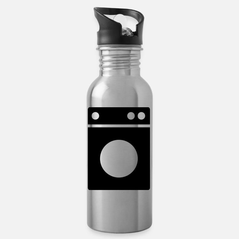 waschmaschine - Trinkflasche mit integriertem Trinkhalm - Lightsilver