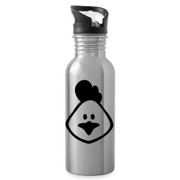 hen 1c - Water bottle with straw - silver - Right