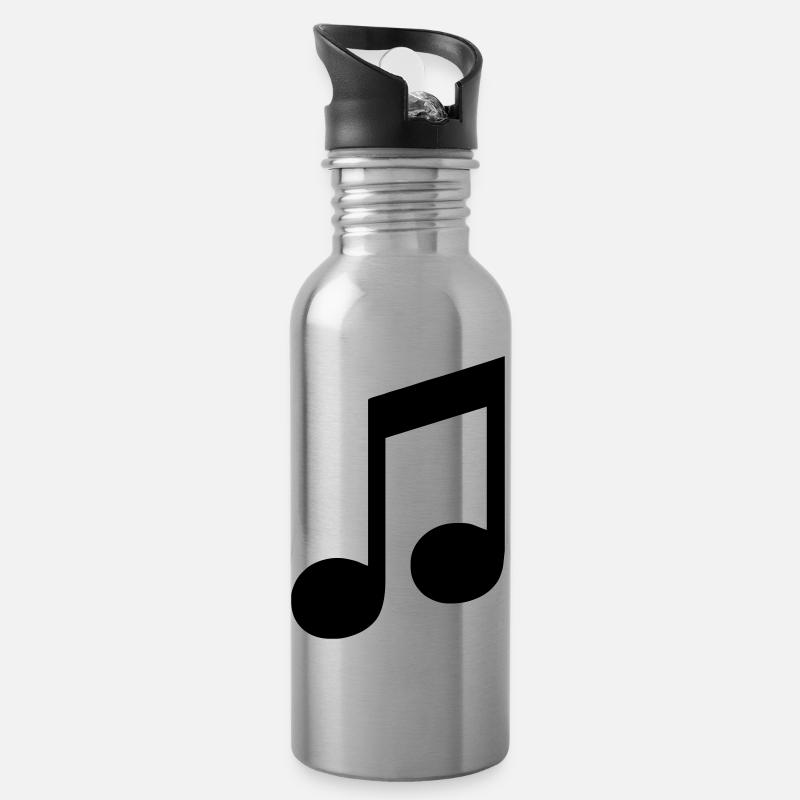 note - Water bottle with straw - silver