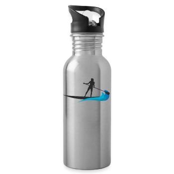 Stand up Paddle Shirt & Gift SUP Board - Water bottle with straw - silver - Right