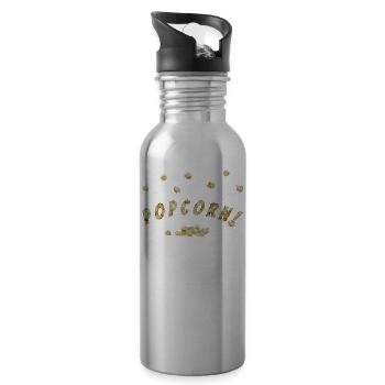 Fliegendes Popcorn - Trinkflasche mit integriertem Trinkhalm - Lightsilver - Rechts