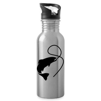 fish_1__f1 - Water bottle with straw - silver - Right