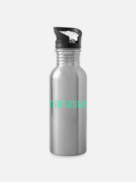namaste/ fashion - Water bottle with straw - silver