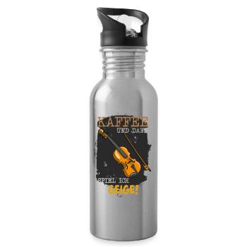 Noch einen leckeren Kaffee - dann spiel ich Geige - Trinkflasche mit integriertem Trinkhalm - Lightsilver - Rechts