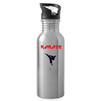 Karate Kampfsport Kampfkunst Japan Dojo - Trinkflasche mit integriertem Trinkhalm - Lightsilver - Rechts