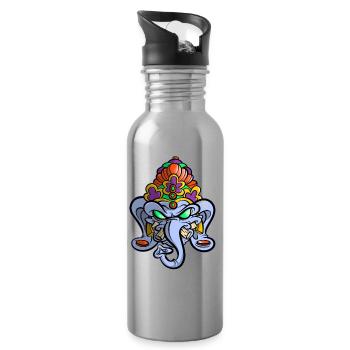 Indischer Elefant - Trinkflasche mit integriertem Trinkhalm - Lightsilver - Rechts