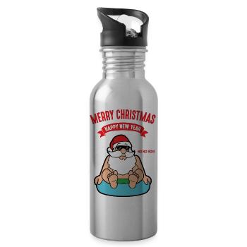 Noël père noël noël père noël - Gourde avec paille intégrée - argent clair - Droite