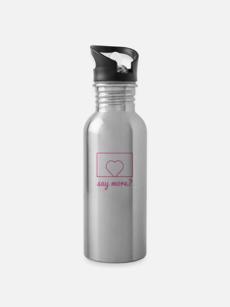 Cool design for basketball player basketball gift - Water bottle with straw - silver
