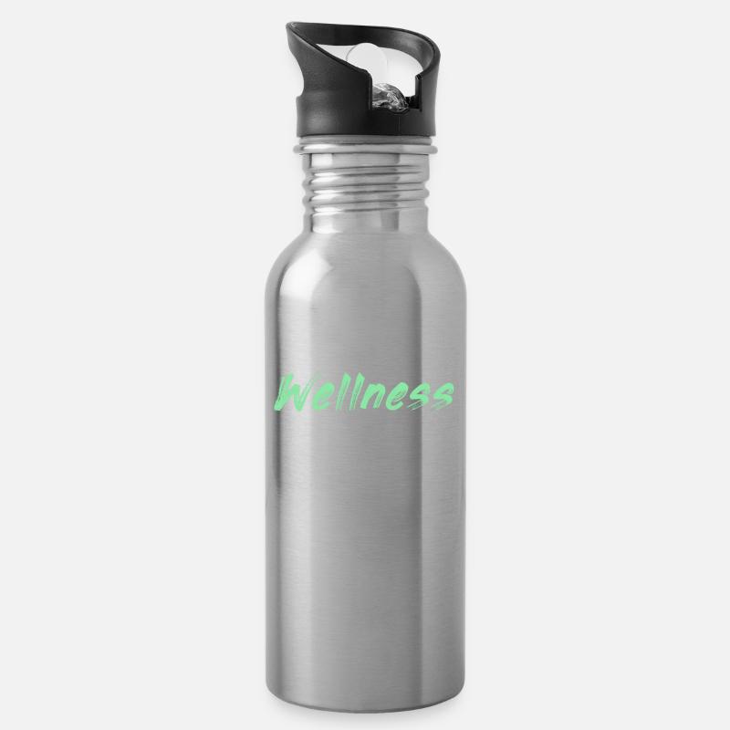 Wellness - Trinkflasche mit integriertem Trinkhalm - Lightsilver