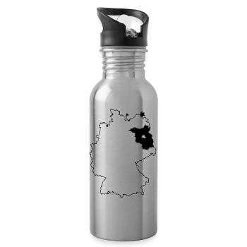 brandenburg - Trinkflasche mit integriertem Trinkhalm - Lightsilver - Rechts