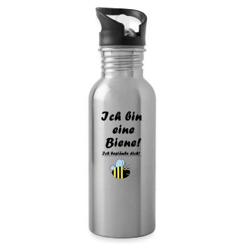 Bee I pollinate you - Water bottle with straw - silver - Right