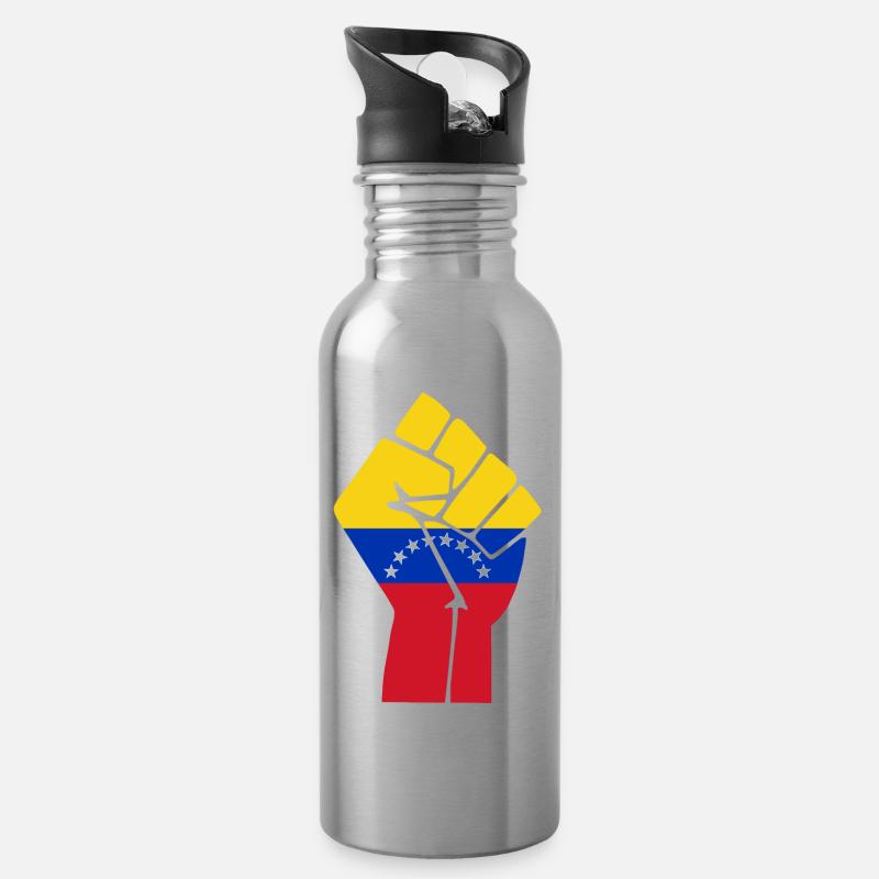 Venezuela - Gourde avec paille intégrée - argent clair