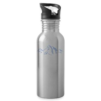 Mountains, hiking - Water bottle with straw - silver - Right