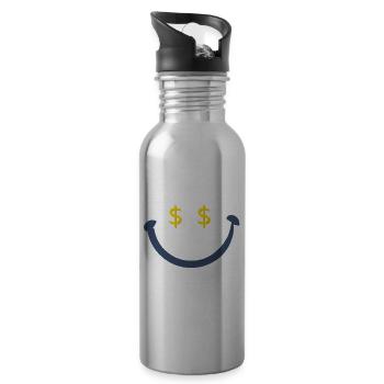 sourire dollar - Gourde avec paille intégrée - argent clair - Droite