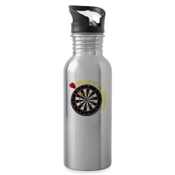 Bullseye Darts Darts Darts Dartboard Club - Water bottle with straw - silver - Right