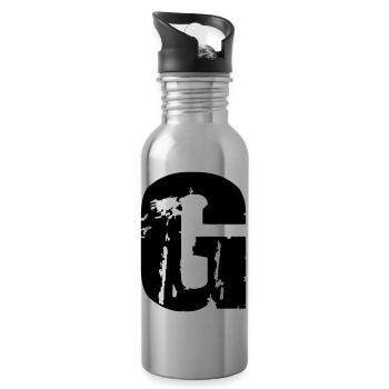 G - Buchstabe - Trinkflasche mit integriertem Trinkhalm - Lightsilver - Rechts