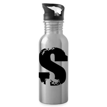 S - Buchstabe - Trinkflasche mit integriertem Trinkhalm - Lightsilver - Rechts