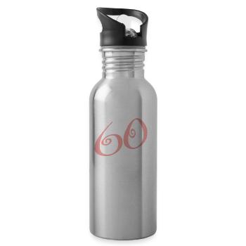 60 years 60 er - Water bottle with straw - silver - Right