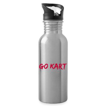 Go Kart Karting Course Go Kards cadeau GoKart de course - Gourde avec paille intégrée - argent clair - Droite