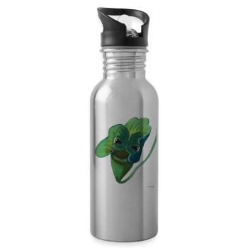 Plant Meat Eat Fun Kids Gift - Water bottle with straw - silver - Right