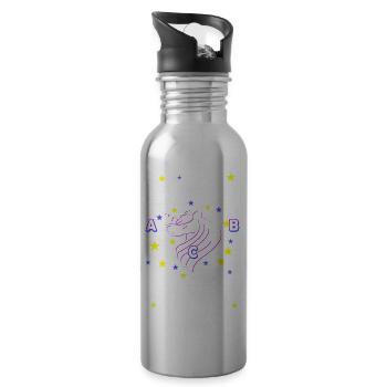 Finally schoolchild enrolment - Water bottle with straw - silver - Right