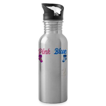 Schwanger Mama Zwillinge - Trinkflasche mit integriertem Trinkhalm - Lightsilver - Rechts